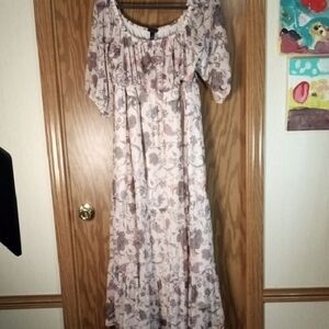 Torrid Pink andMaxi Sundress.  Boho, Artsy, Wedding Guest, Cottage Core, Cruise